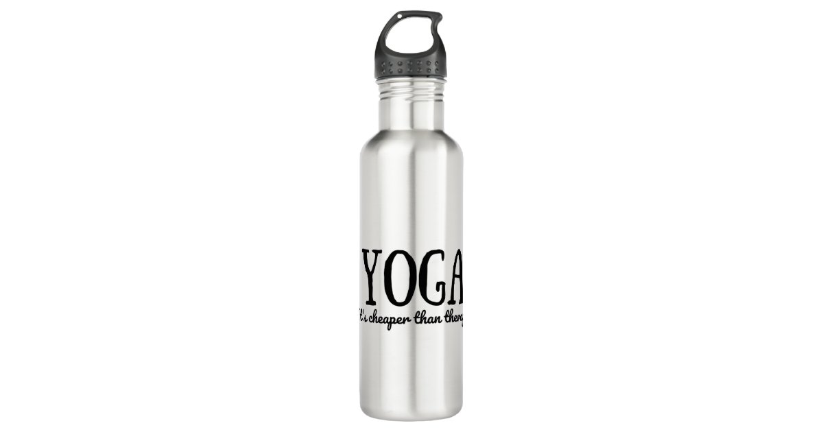 Pink Lotus Stainless Steel Yoga Water Bottle - 20 oz Insulated