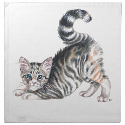 yoga kitten cloth napkin