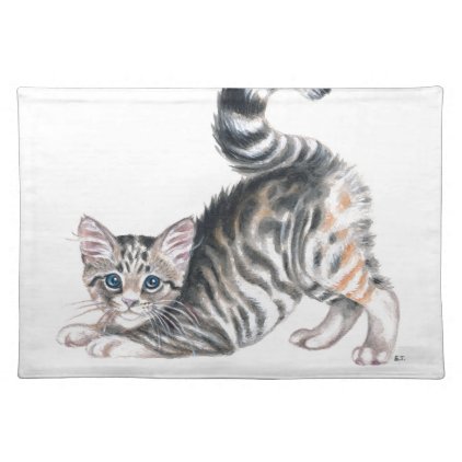 yoga kitten cloth placemat