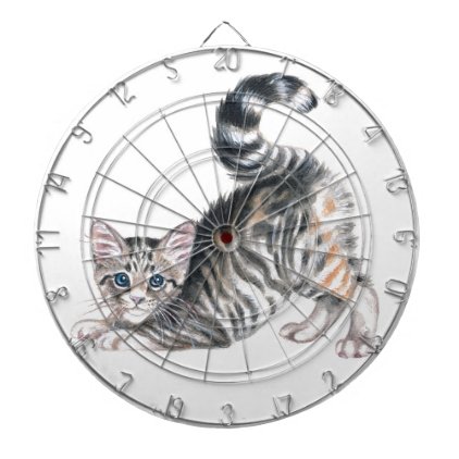 yoga kitten dartboard with darts