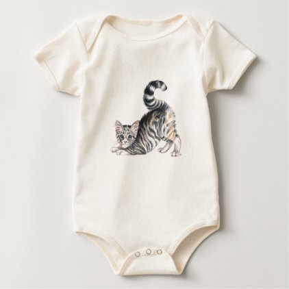 yoga kitten stretch baby bodysuit