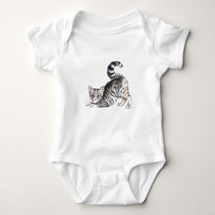 yoga kitten stretch baby bodysuit