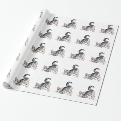 yoga kitten wrapping paper