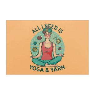 Yoga Knitting Funny Design Acrylic Print