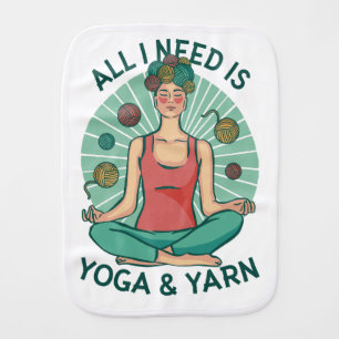 Yoga Knitting Funny Design Baby Burp Cloth
