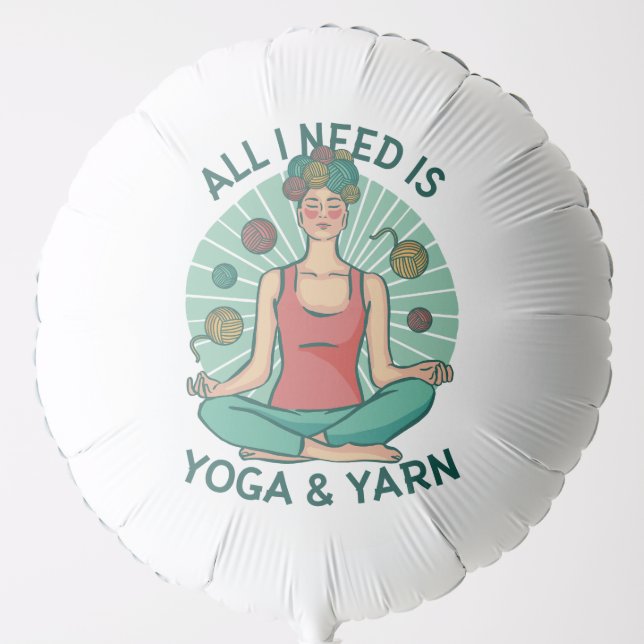 Yoga Knitting Funny Design Balloon (Front)