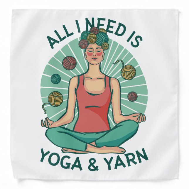 Yoga Knitting Funny Design Bandana (Front)