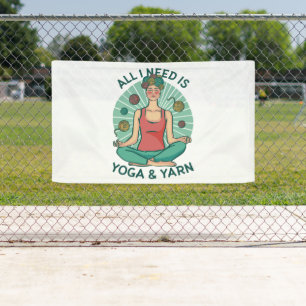 Yoga Knitting Funny Design Banner