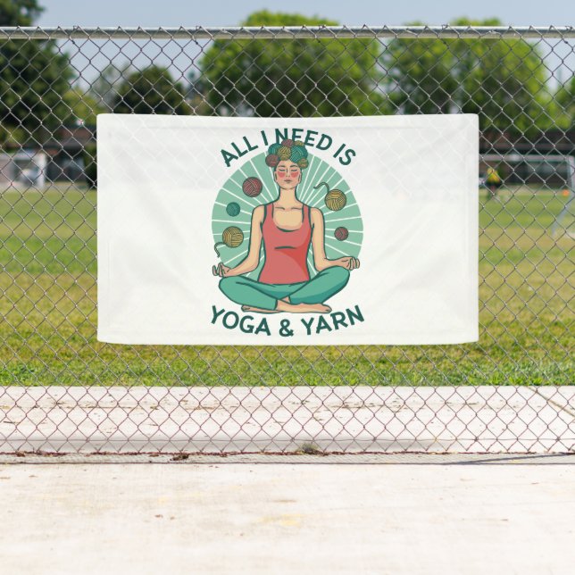 Yoga Knitting Funny Design Banner (Insitu)