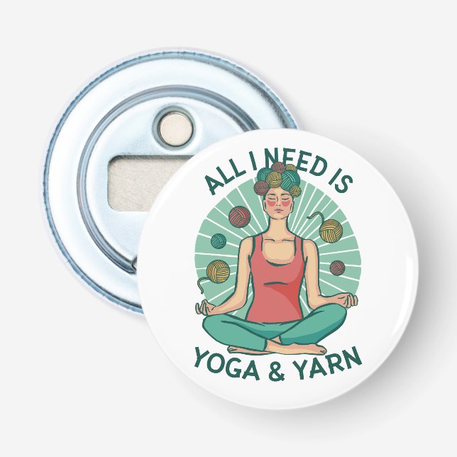 Yoga Knitting Funny Design Bottle Opener (Front)