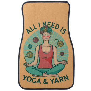 Yoga Knitting Funny Design Car Floor Mat