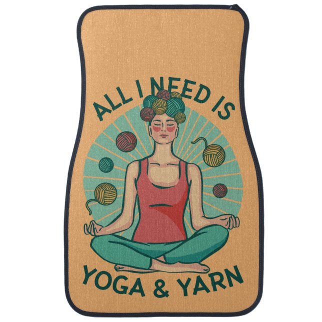 Yoga Knitting Funny Design Car Floor Mat (Front)