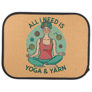 Yoga Knitting Funny Design Car Floor Mat