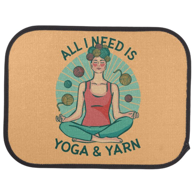 Yoga Knitting Funny Design Car Floor Mat (Rear)