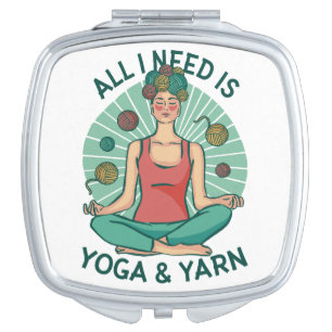 Yoga Knitting Funny Design Compact Mirror