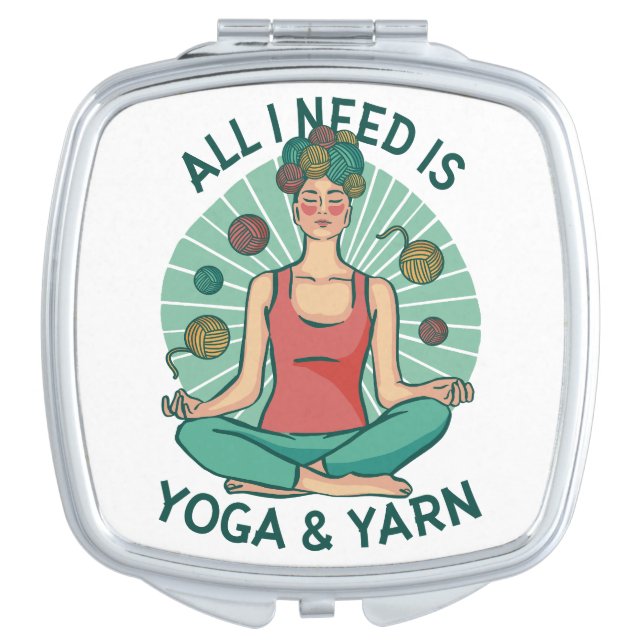 Yoga Knitting Funny Design Compact Mirror (Front)