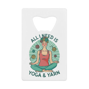 Yoga Knitting Funny Design Credit Card Bottle Opener