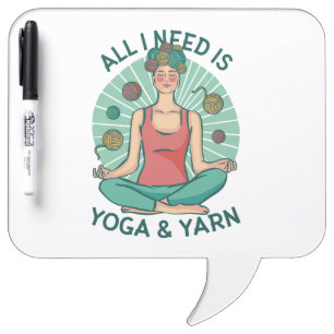 Yoga Knitting Funny Design Dry Erase Board