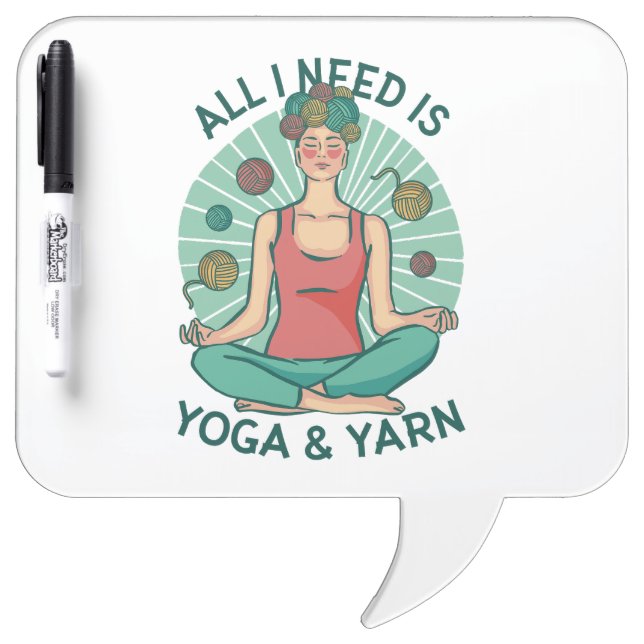 Yoga Knitting Funny Design Dry Erase Board (Front)