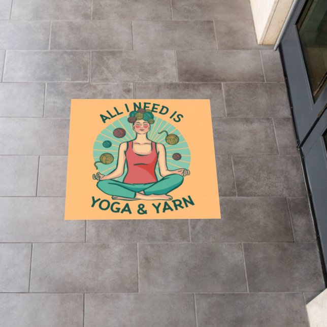 Yoga Knitting Funny Design Floor Decals (Restaurant)