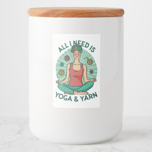 Yoga Knitting Funny Design Food Label