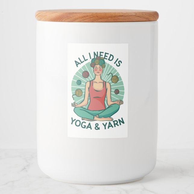 Yoga Knitting Funny Design Food Label (Front)