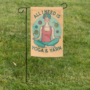 Yoga Knitting Funny Design Garden Flag