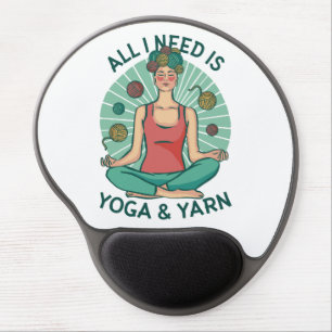 Yoga Knitting Funny Design Gel Mouse Pad