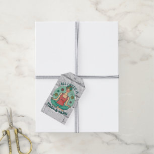 Yoga Knitting Funny Design Gift Tags