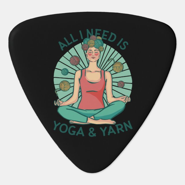 Yoga Knitting Funny Design Guitar Pick (Front)