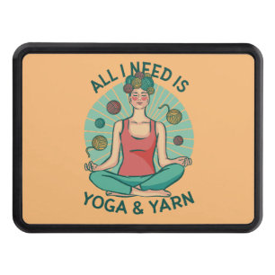 Yoga Knitting Funny Design Hitch Cover