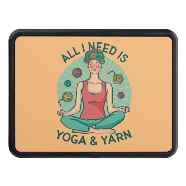 Yoga Knitting Funny Design Hitch Cover (Front)