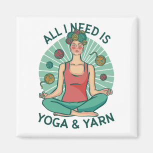 Yoga Knitting Funny Design Magnet