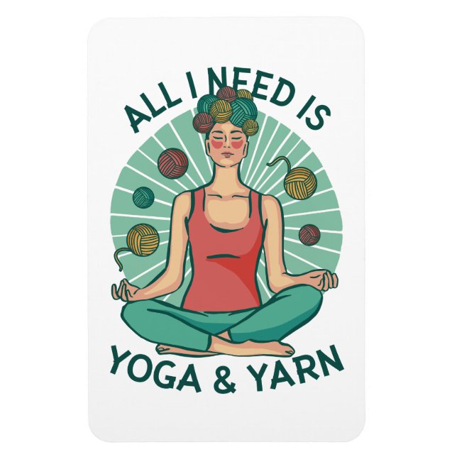 Yoga Knitting Funny Design Magnet (Vertical)