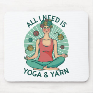 Yoga Knitting Funny Design Mouse Pad