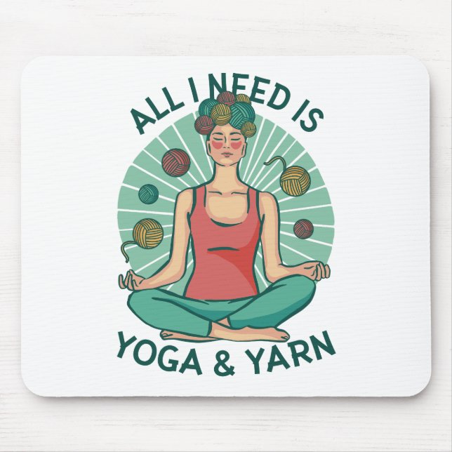 Yoga Knitting Funny Design Mouse Pad (Front)