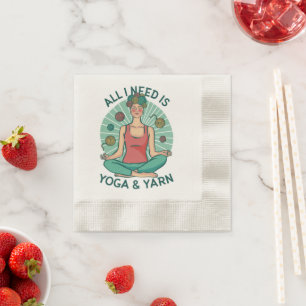 Yoga Knitting Funny Design Napkins