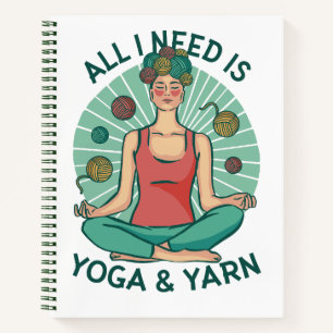 Yoga Knitting Funny Design Notebook