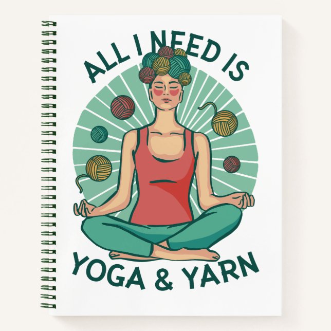 Yoga Knitting Funny Design Notebook (Front)
