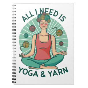 Yoga Knitting Funny Design Notebook