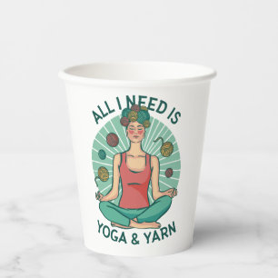 Yoga Knitting Funny Design Paper Cups