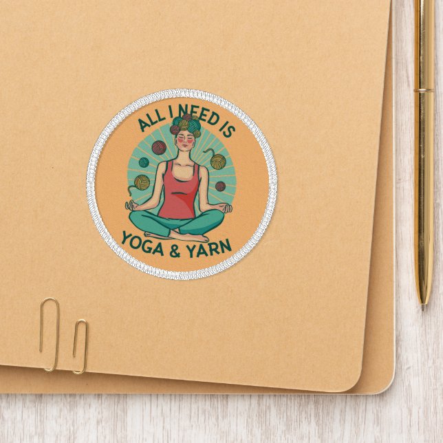 Yoga Knitting Funny Design Patch (On Folder)
