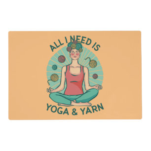 Yoga Knitting Funny Design Placemat