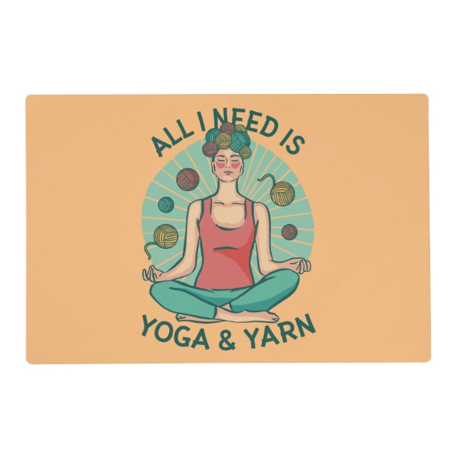 Yoga Knitting Funny Design Placemat (Front)