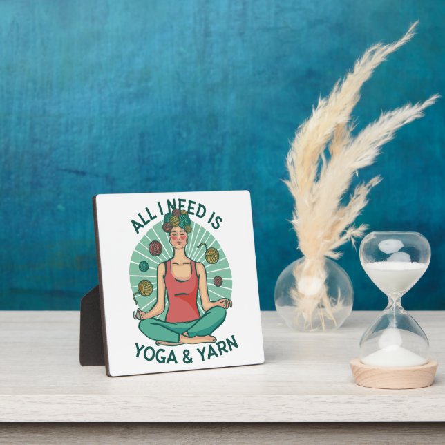 Yoga Knitting Funny Design Plaque (Insitu)