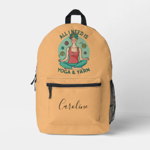 Yoga Knitting Funny Design Printed Backpack