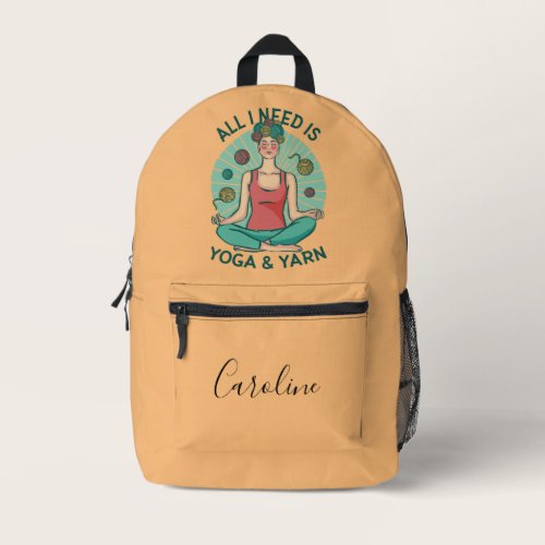 Yoga Knitting Funny Design Printed Backpack