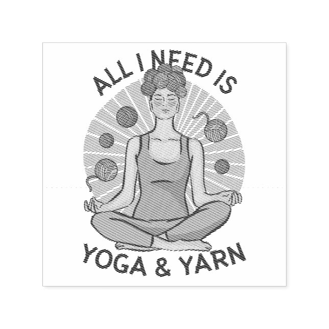 Yoga Knitting Funny Design Self-inking Stamp (Design)