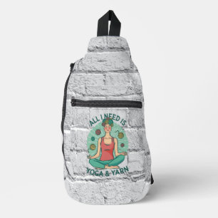 Yoga Knitting Funny Design Sling Bag