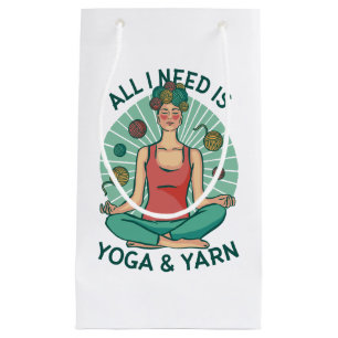 Yoga Knitting Funny Design Small Gift Bag